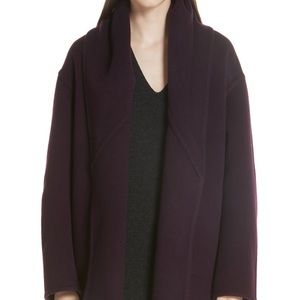 Vince Shawl Collar Wool Coat S DK Mulberry